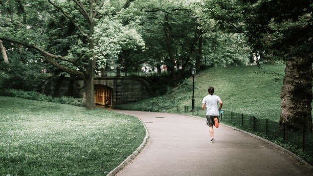 Running in the park as a form of meditation